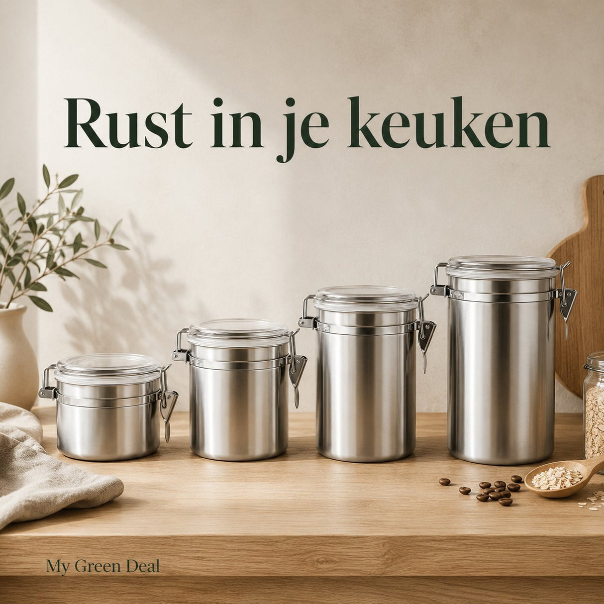 RVS Voorraadbussen Set – 4 stuks - My Green Deal