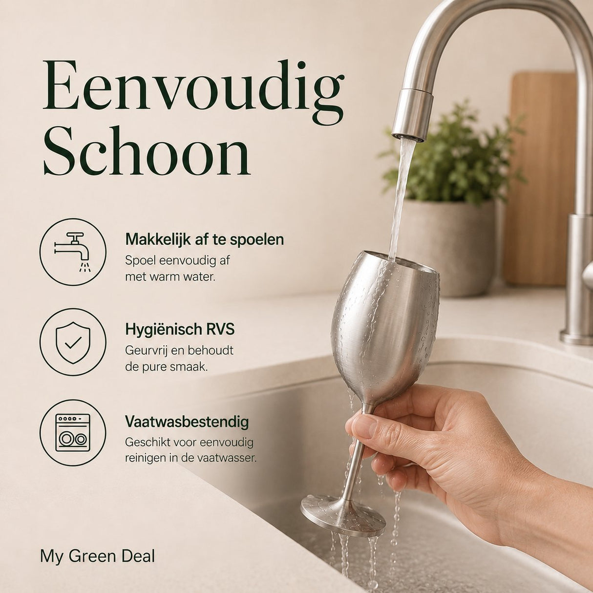 RVS Wijnglazen Set – Cocktailglazen 2 stuks - My Green Deal