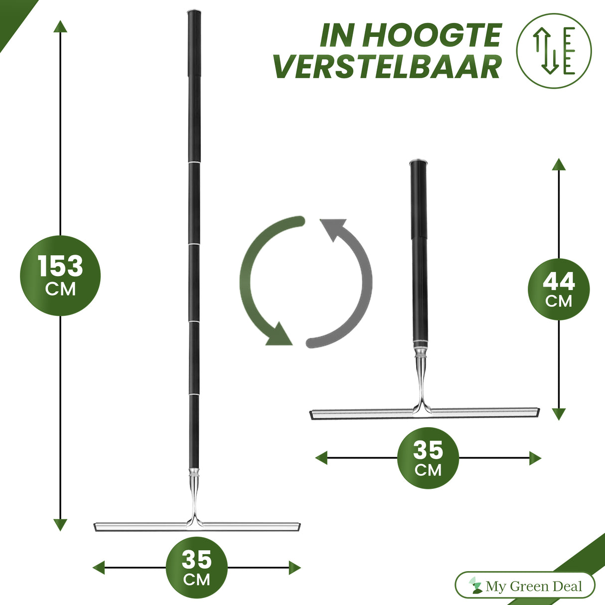 Retourdeal - My Green Deal - Aftrekker Douche - Douchewisser Zwart Uitschuifbaar