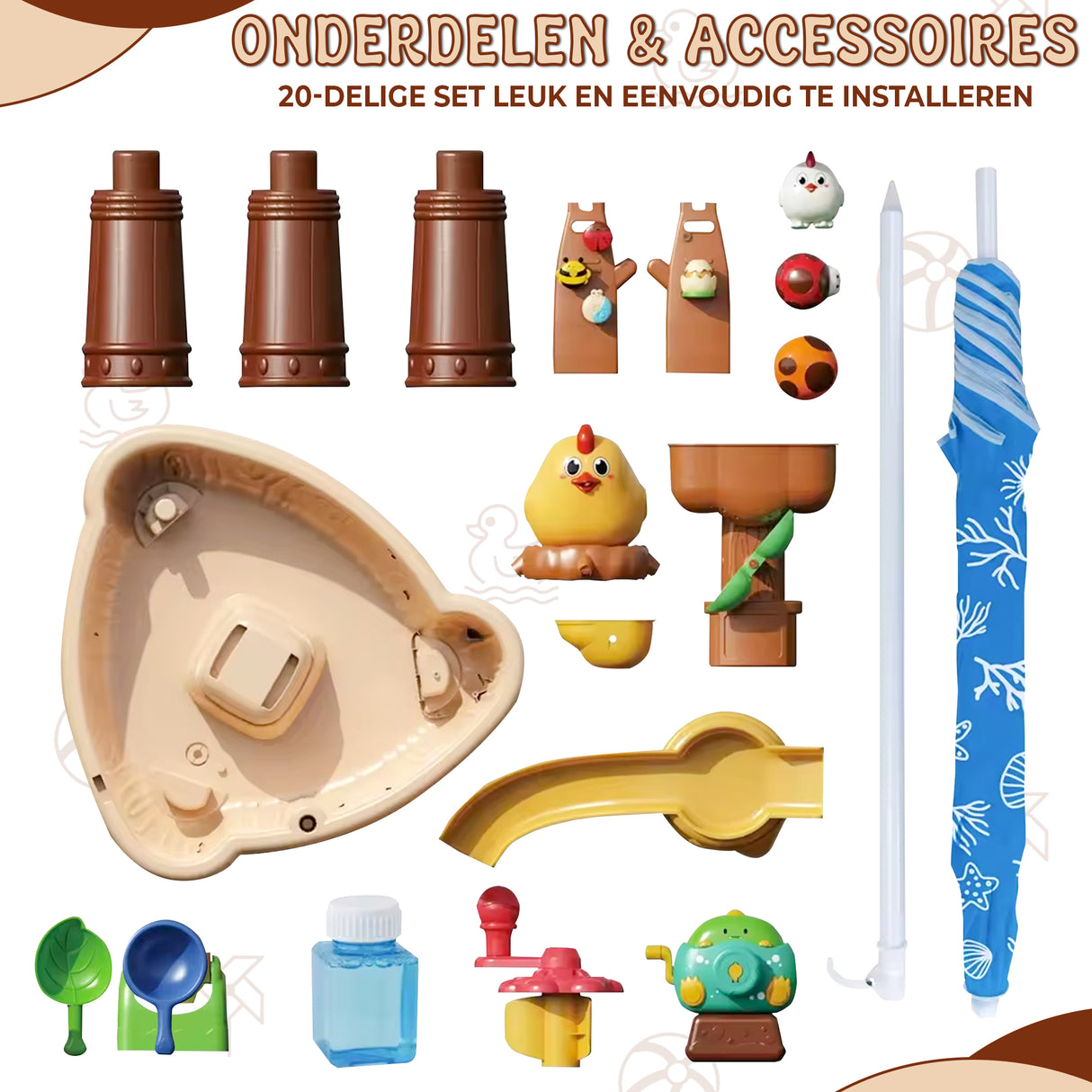 Retourdeal - My Green Deal - Watertafel Speelgoed - Inclusief meer dan 20 accessoires en een parasol