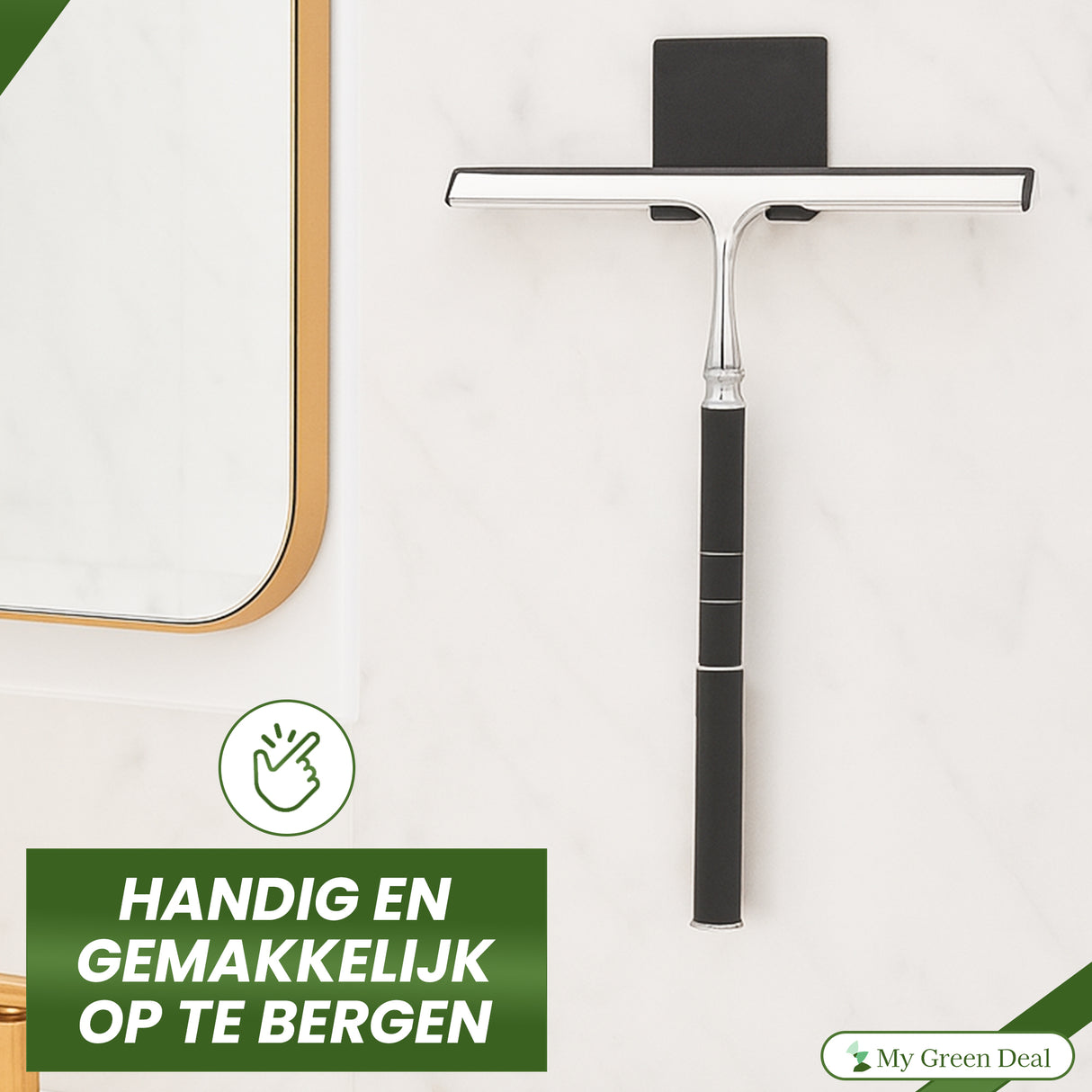 Retourdeal - My Green Deal - Aftrekker Douche - Douchewisser Zwart Uitschuifbaar