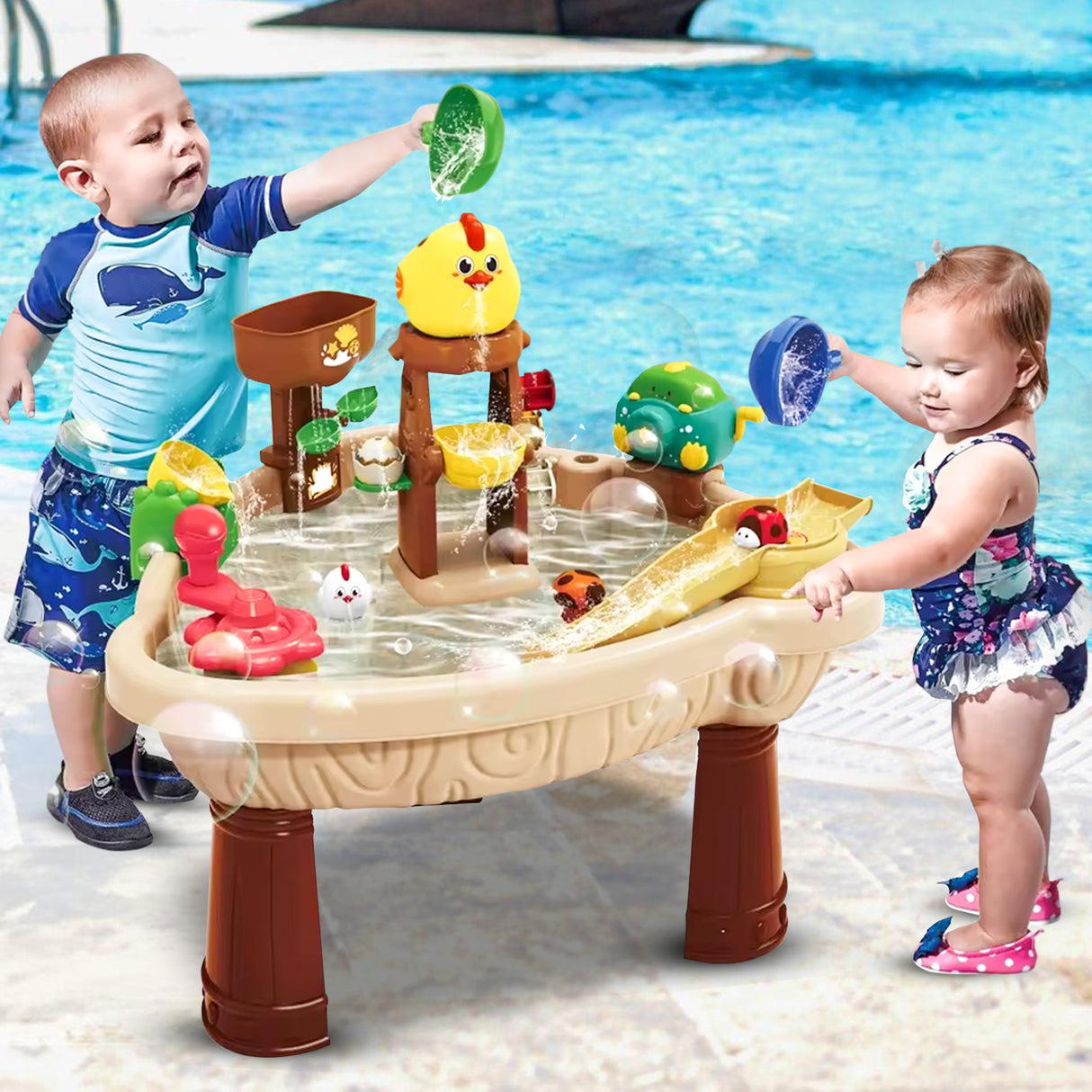 Retourdeal - My Green Deal - Watertafel Speelgoed - Inclusief meer dan 20 accessoires en een parasol