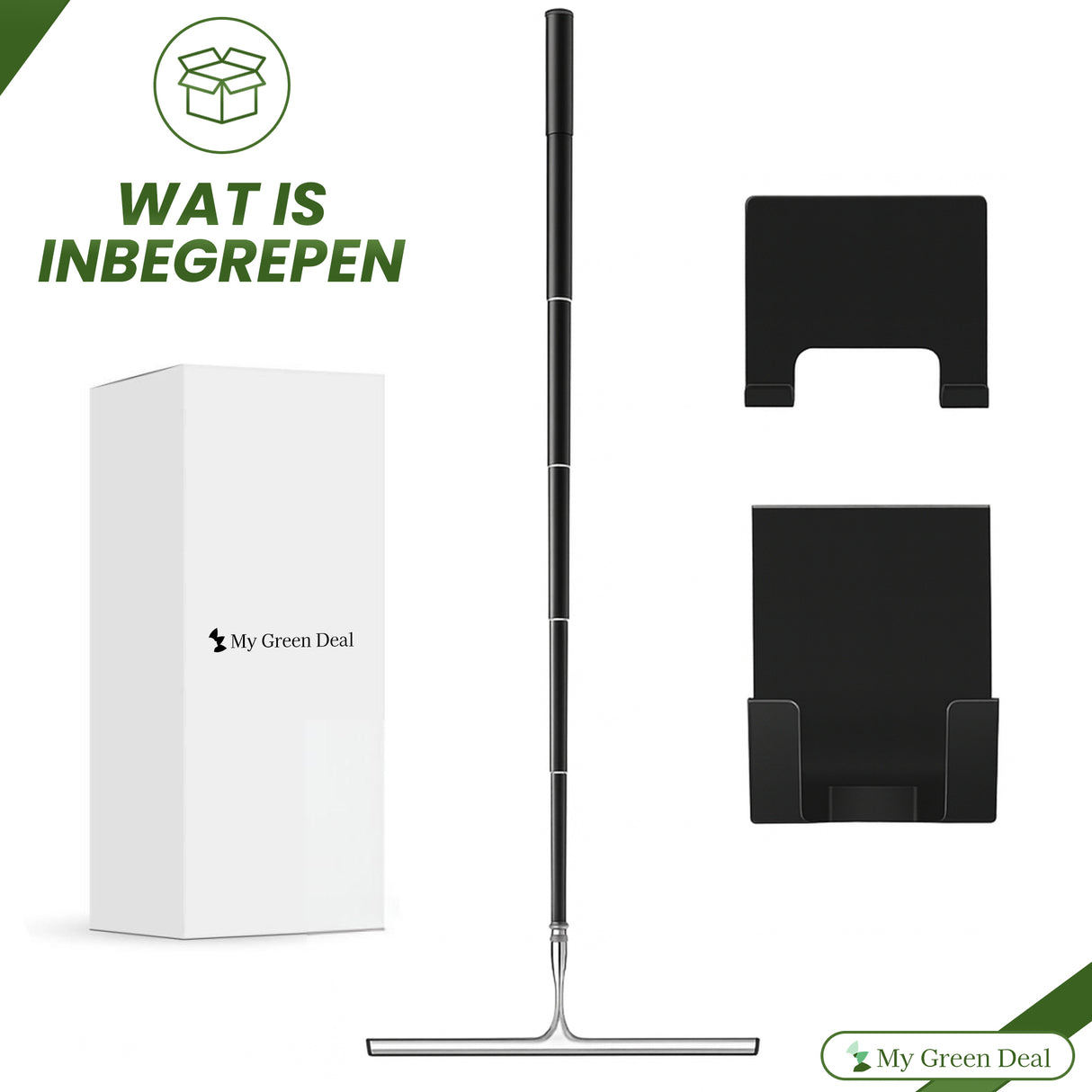 Retourdeal - My Green Deal - Aftrekker Douche - Douchewisser Zwart Uitschuifbaar