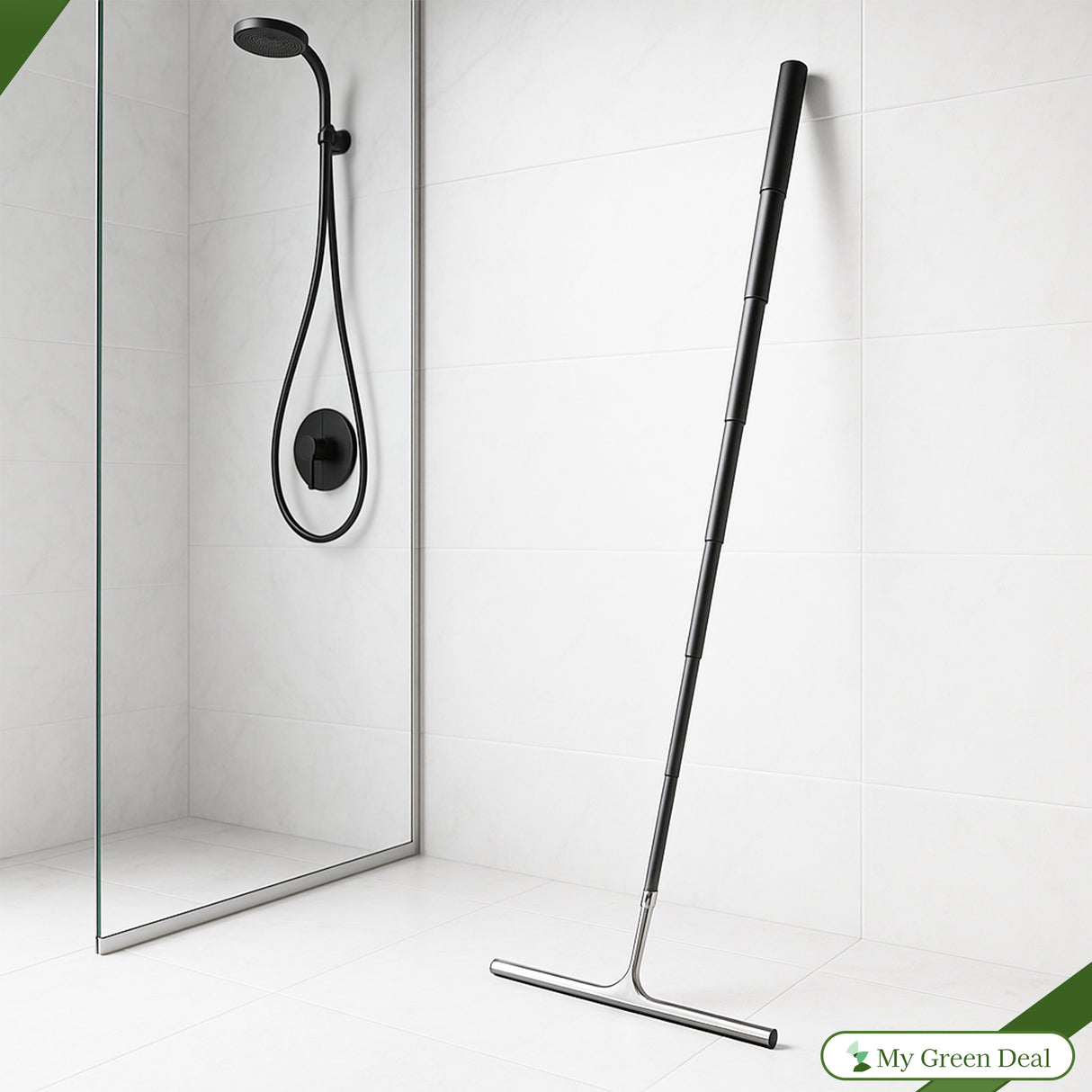 Retourdeal - My Green Deal - Aftrekker Douche - Douchewisser Zwart Uitschuifbaar