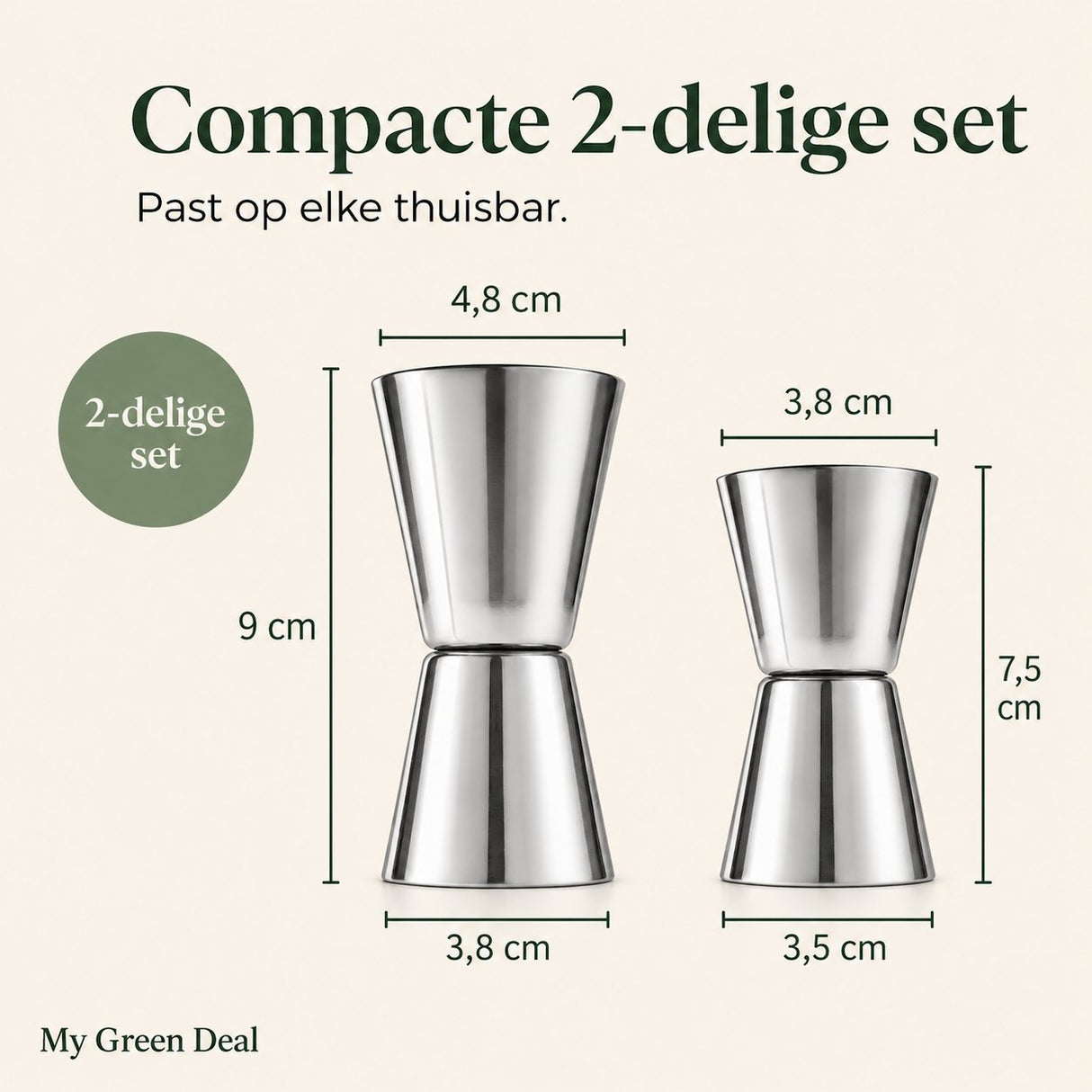 RVS Barmaatje set van 2 - My Green Deal
