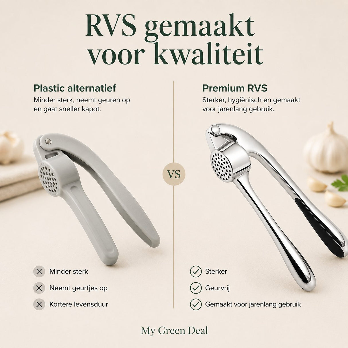 RVS Knoflookpers - My Green Deal