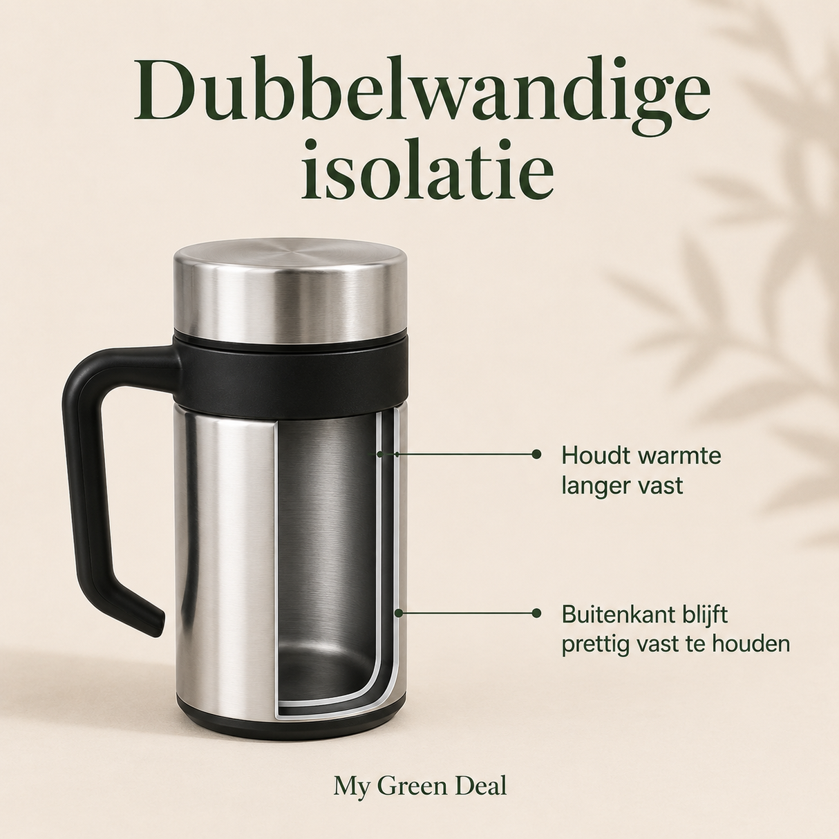RVS Lunchbox & Koffiebeker To Go Set - Zilver