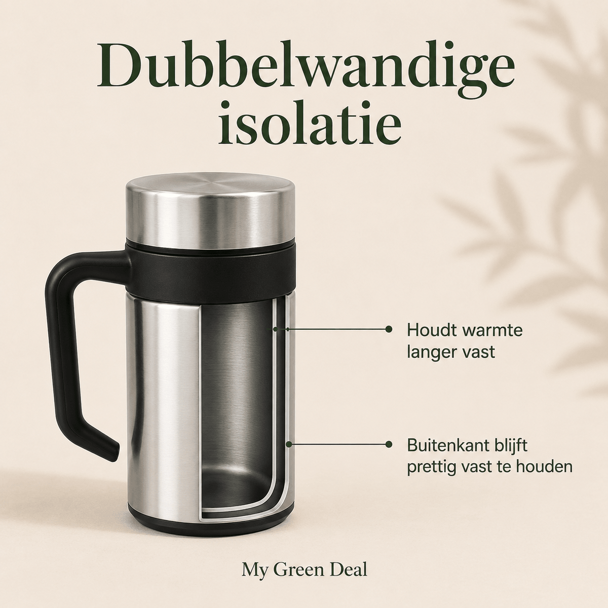 RVS Lunchbox & Koffiebeker To Go Set - Zilver - My Green Deal