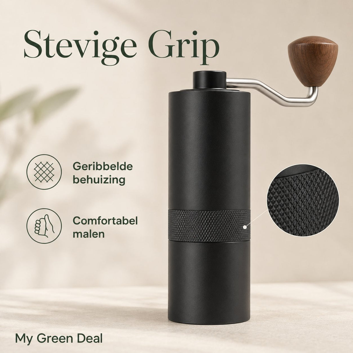 RVS Koffiemolen Handmatig Zwart - My Green Deal