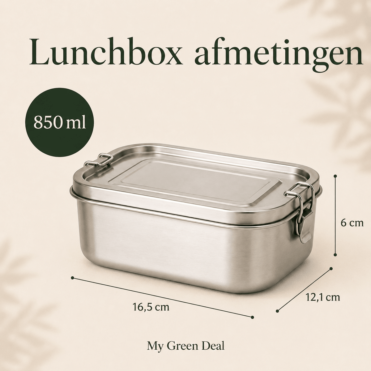 RVS Lunchbox & Koffiebeker To Go Set - Zilver - My Green Deal