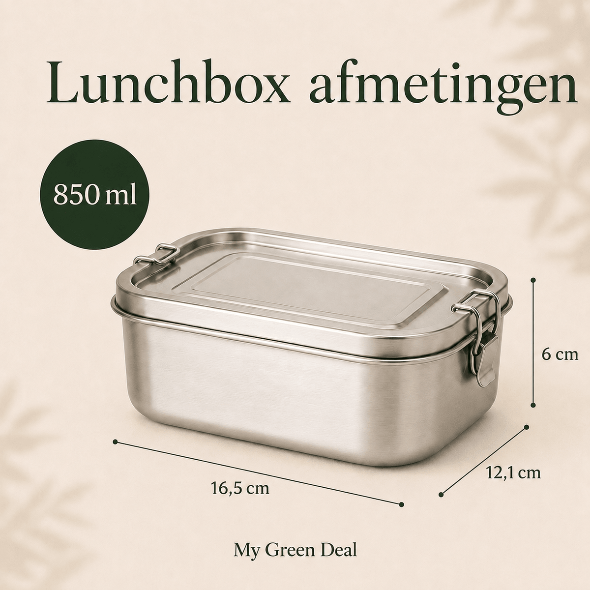 RVS Lunchbox & Koffiebeker To Go Set - Zwart - My Green Deal