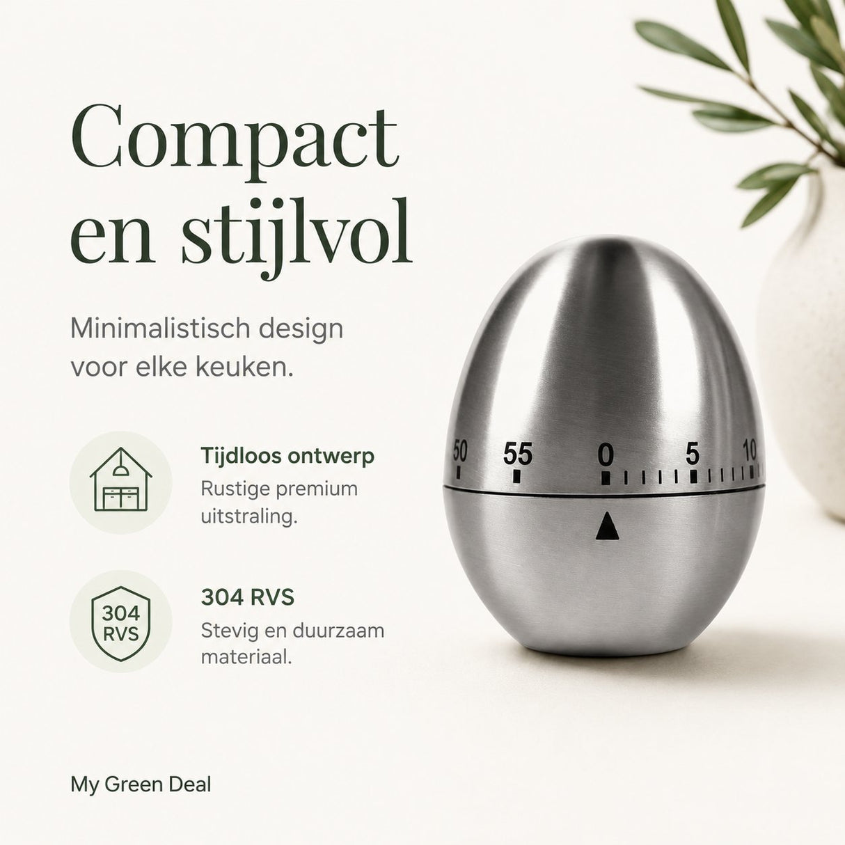 RVS Eierwekker - My Green Deal