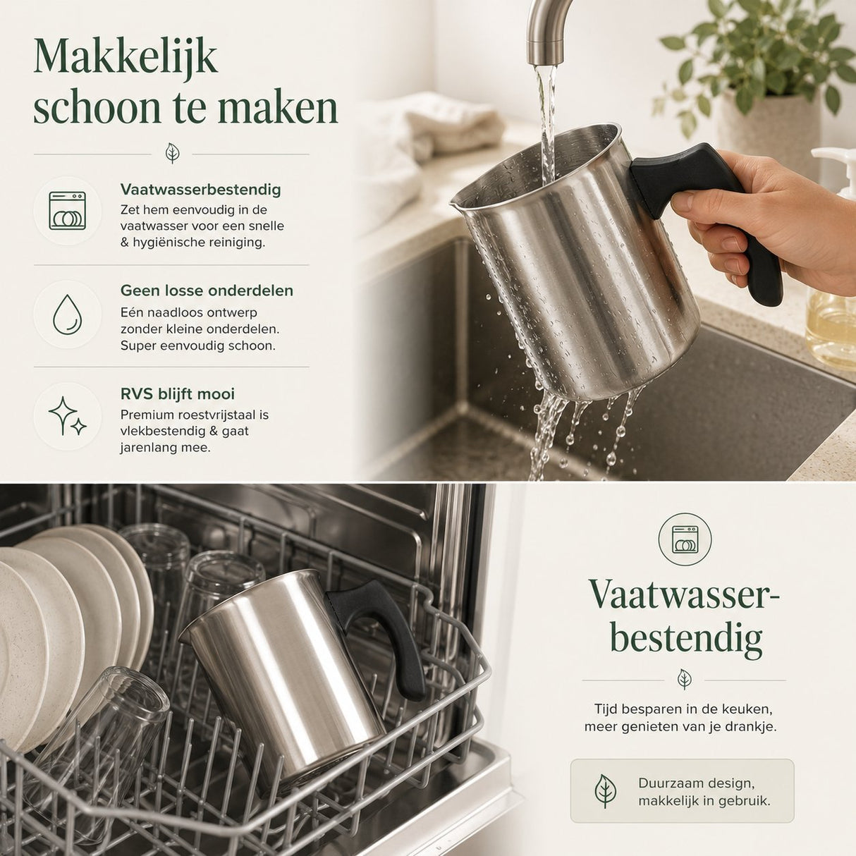 RVS Melkopschuimer 400 ml - My Green Deal