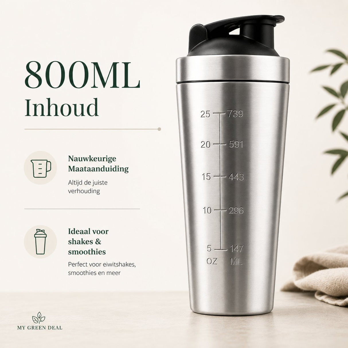 RVS Shakebeker 800ml - My Green Deal