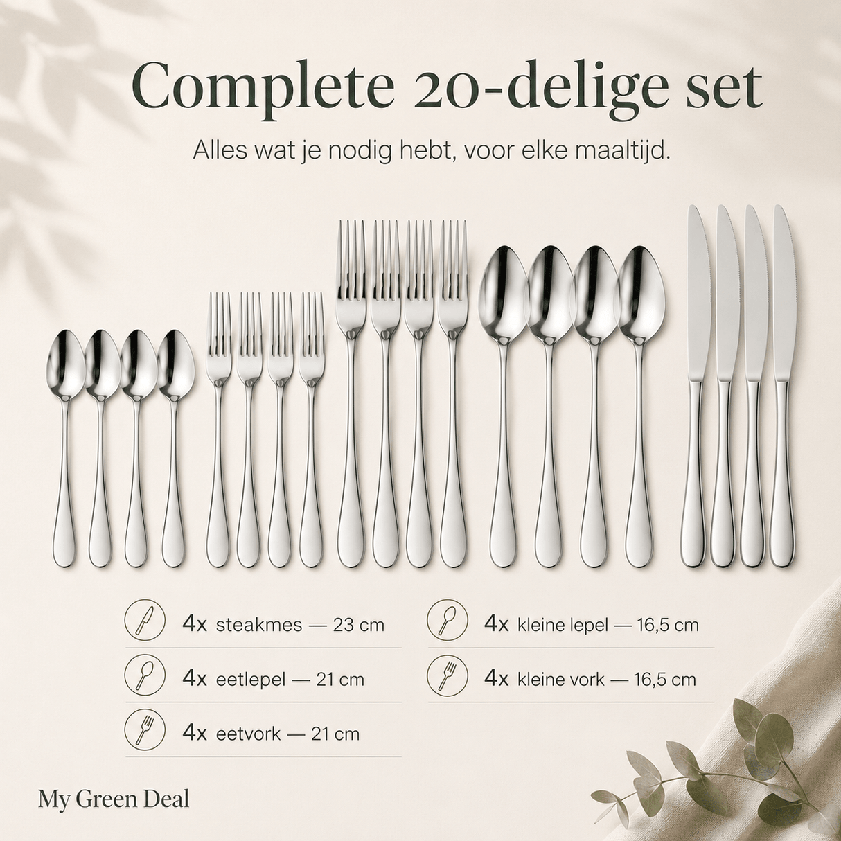 RVS Bestekset 24-delig - My Green Deal