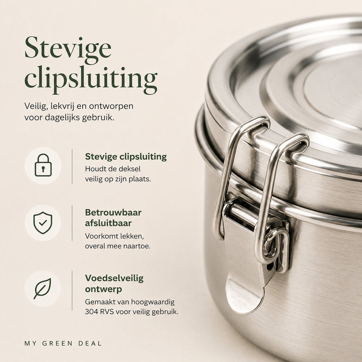 RVS Lunchbox rond– Set van 3 - My Green Deal