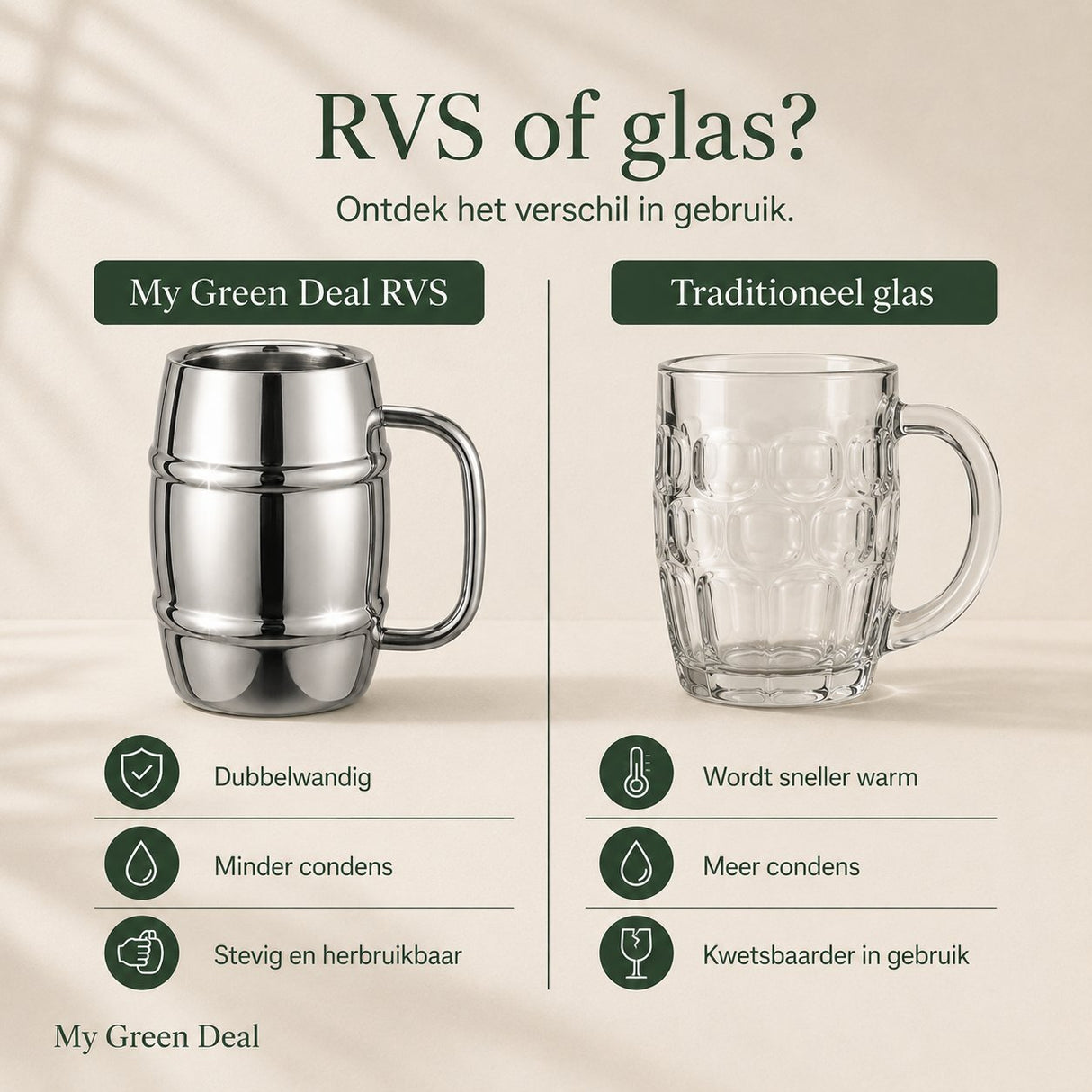 RVS Bierpul 500 ml - My Green Deal