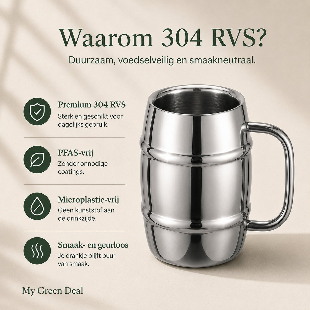 RVS Bierpul 500 ml - My Green Deal