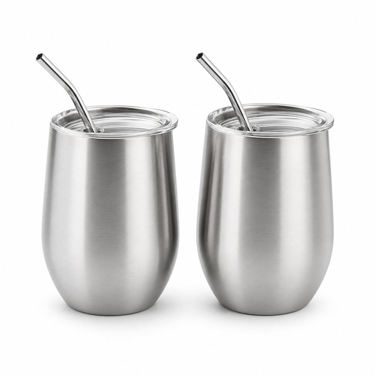RVS Cocktail Bekers met Rietje – 2 stuks - My Green Deal