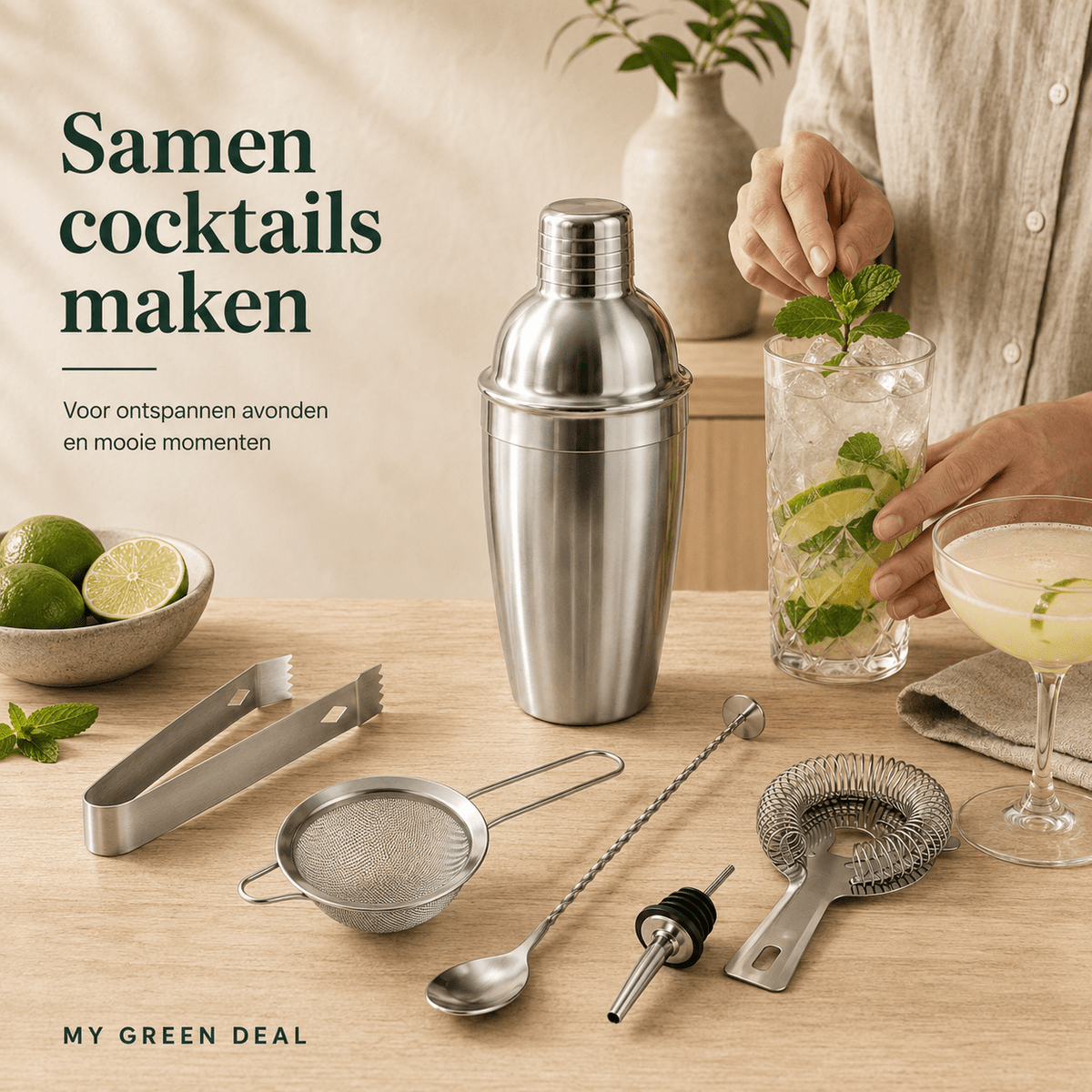 RVS Cocktailset 6-delig - My Green Deal