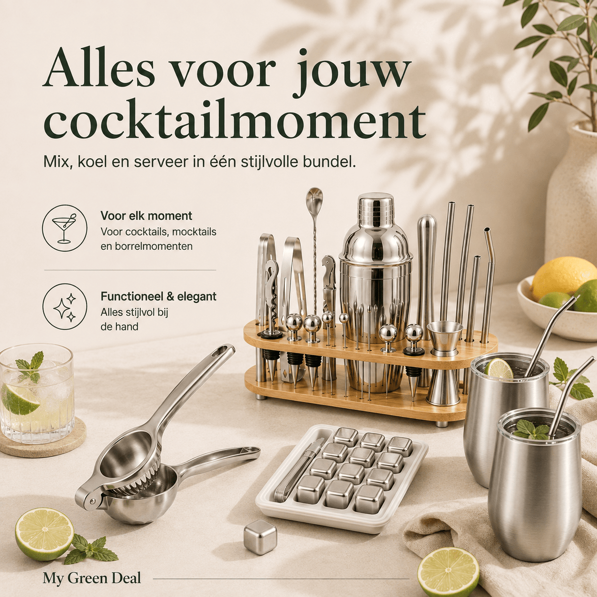 RVS Cocktailset XL - My Green Deal
