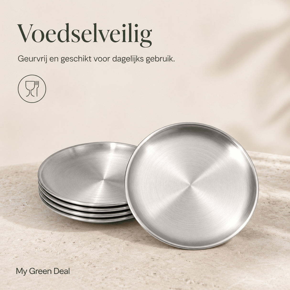 Luxe Kleine RVS Borden Set (4-delig) - 14cm - My Green Deal