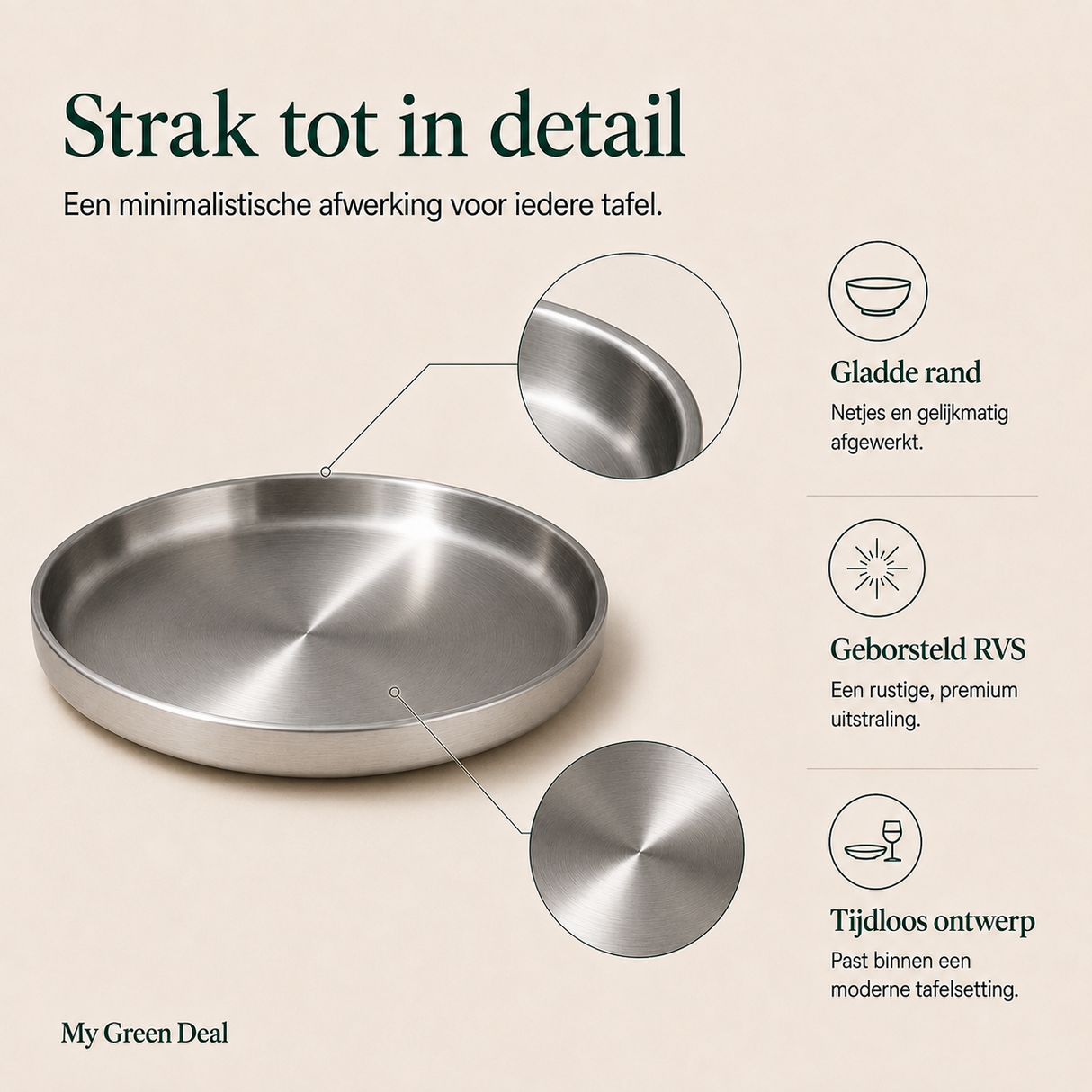 RVS diep bord dubbelwandig