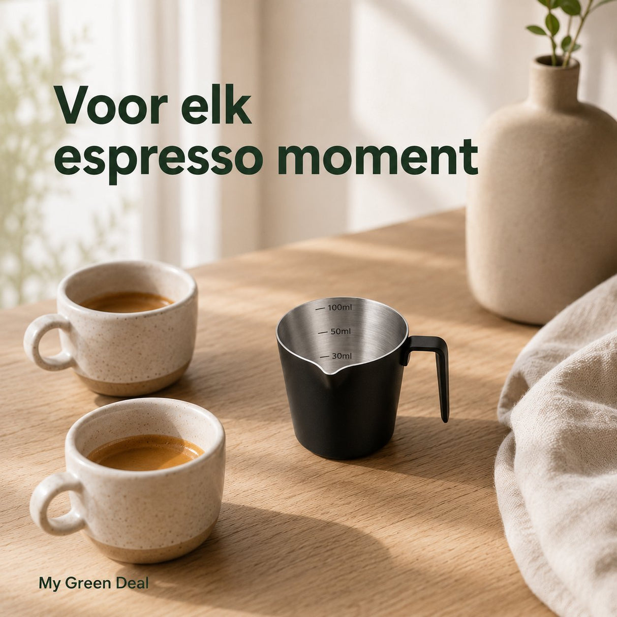 RVS Espresso Schenkkan Zwart - 100ml - My Green Deal