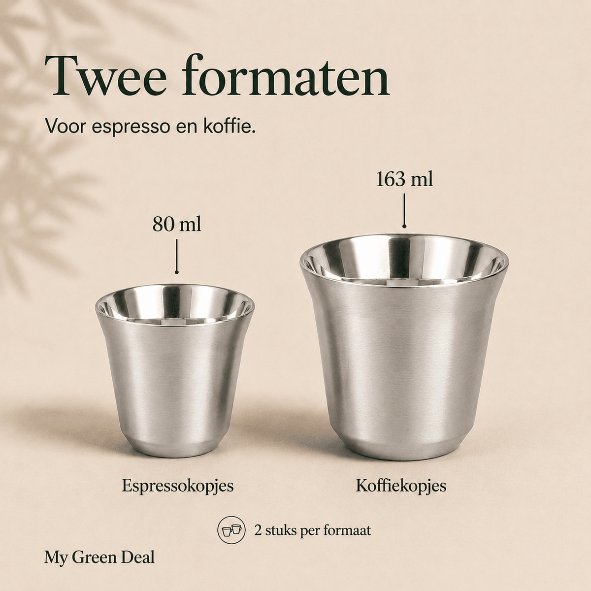 RVS koffiebundel XL - Zilver - My Green Deal