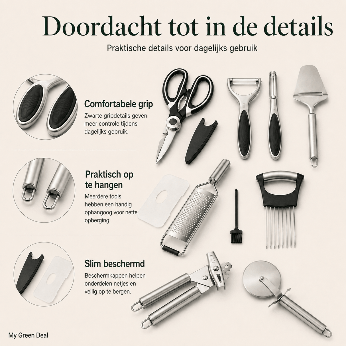 RVS Keuken Essentials Set – 8-delig - My Green Deal