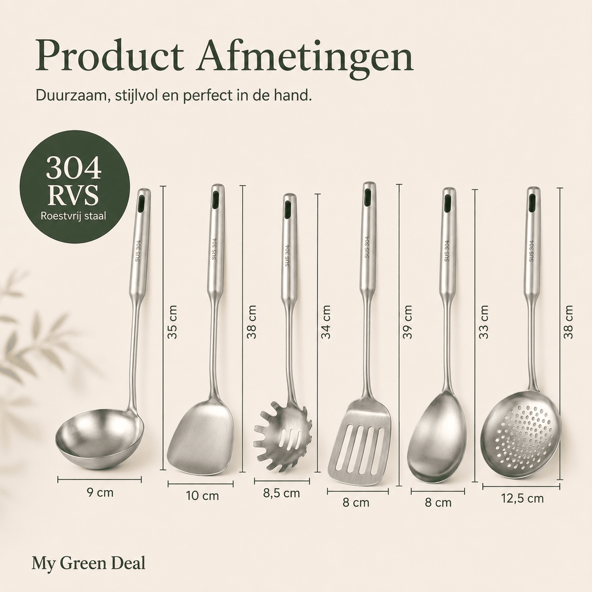 RVS Keukengerei set XL - My Green Deal