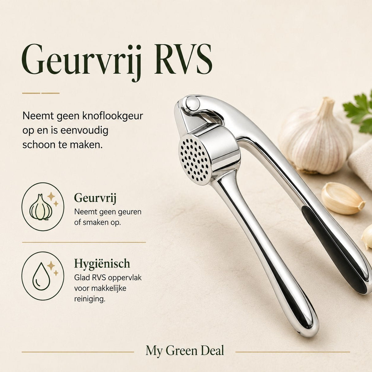RVS Knoflookpers - My Green Deal