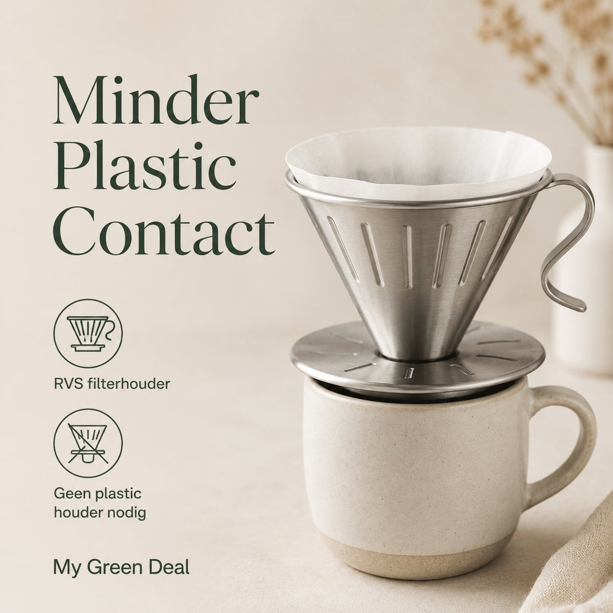 RVS Koffiefilter zilver - My Green Deal