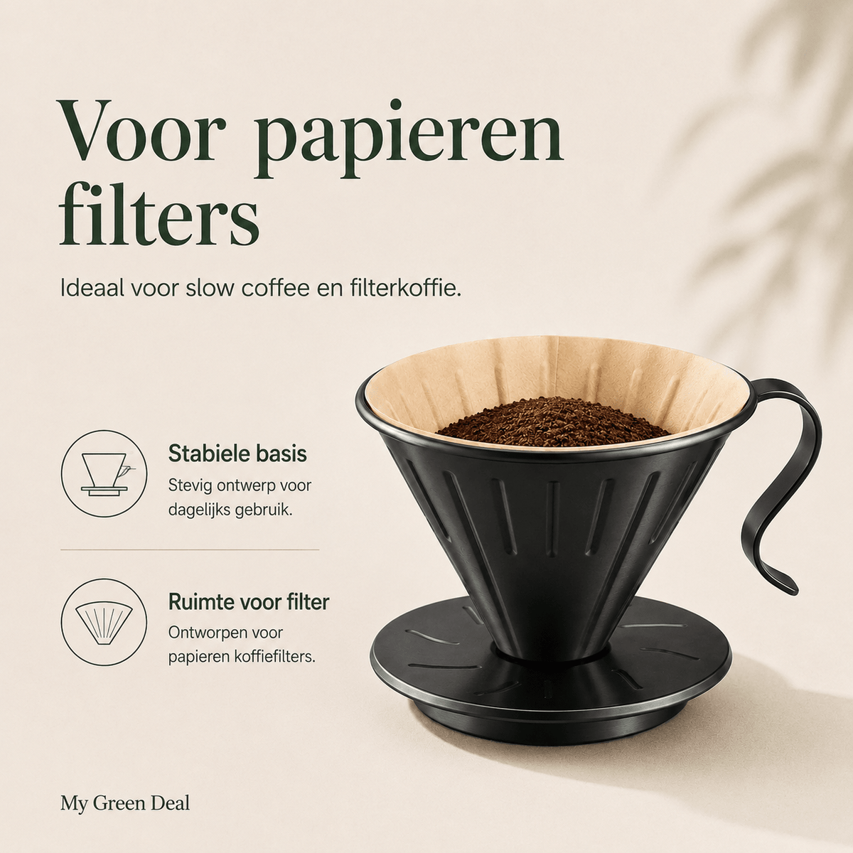 RVS koffiebundel XL - Zwart - My Green Deal