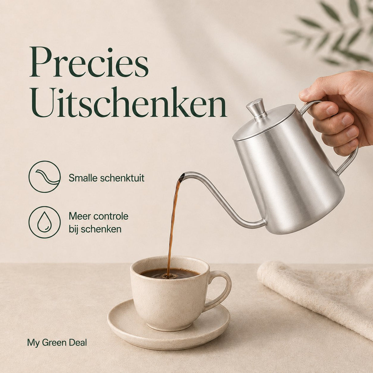 RVS Thee / Koffiekan zilver 600ml - My Green Deal
