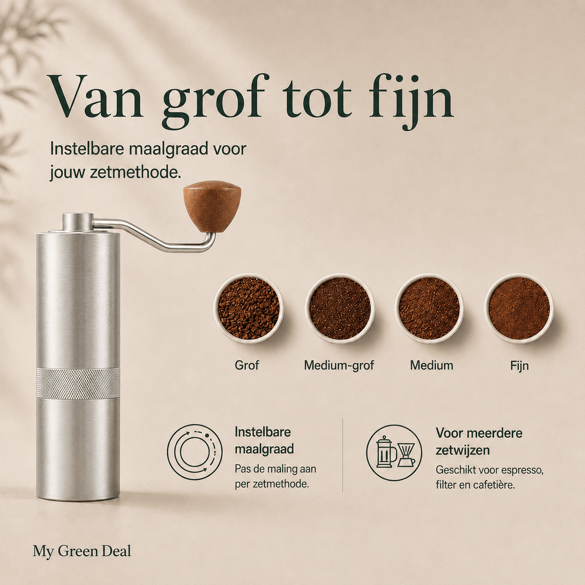 RVS koffiebundel XL - Zilver - My Green Deal