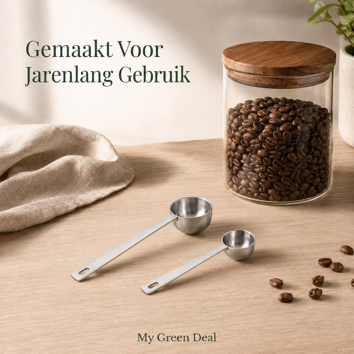 RVS Koffieschepjes Set – 2 stuks - My Green Deal