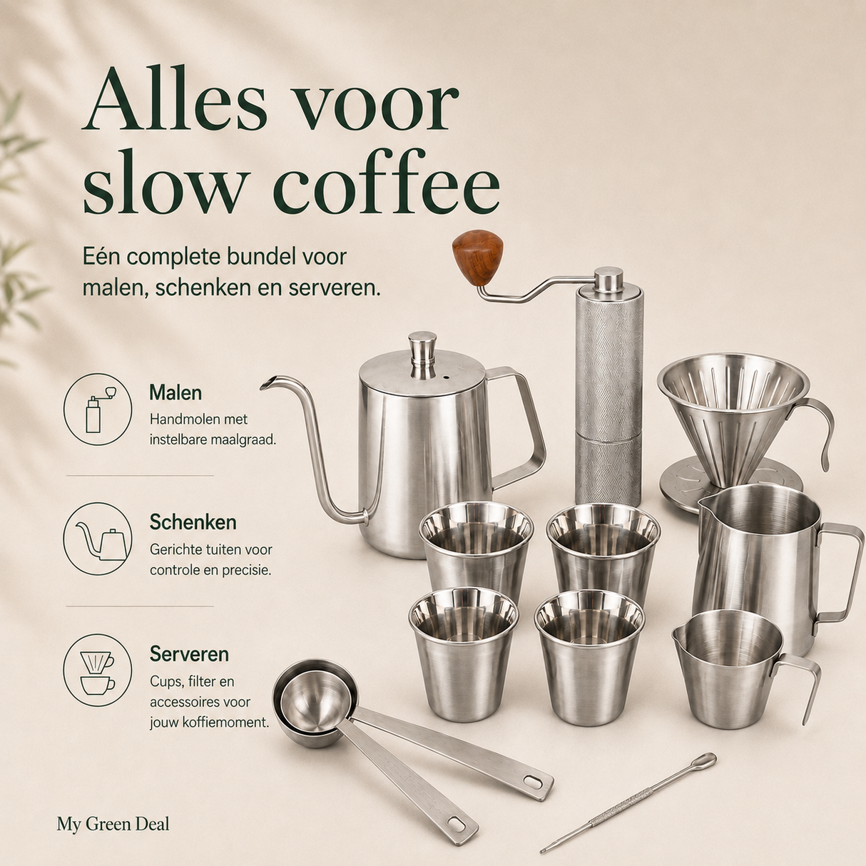 RVS koffiebundel XL - Zilver