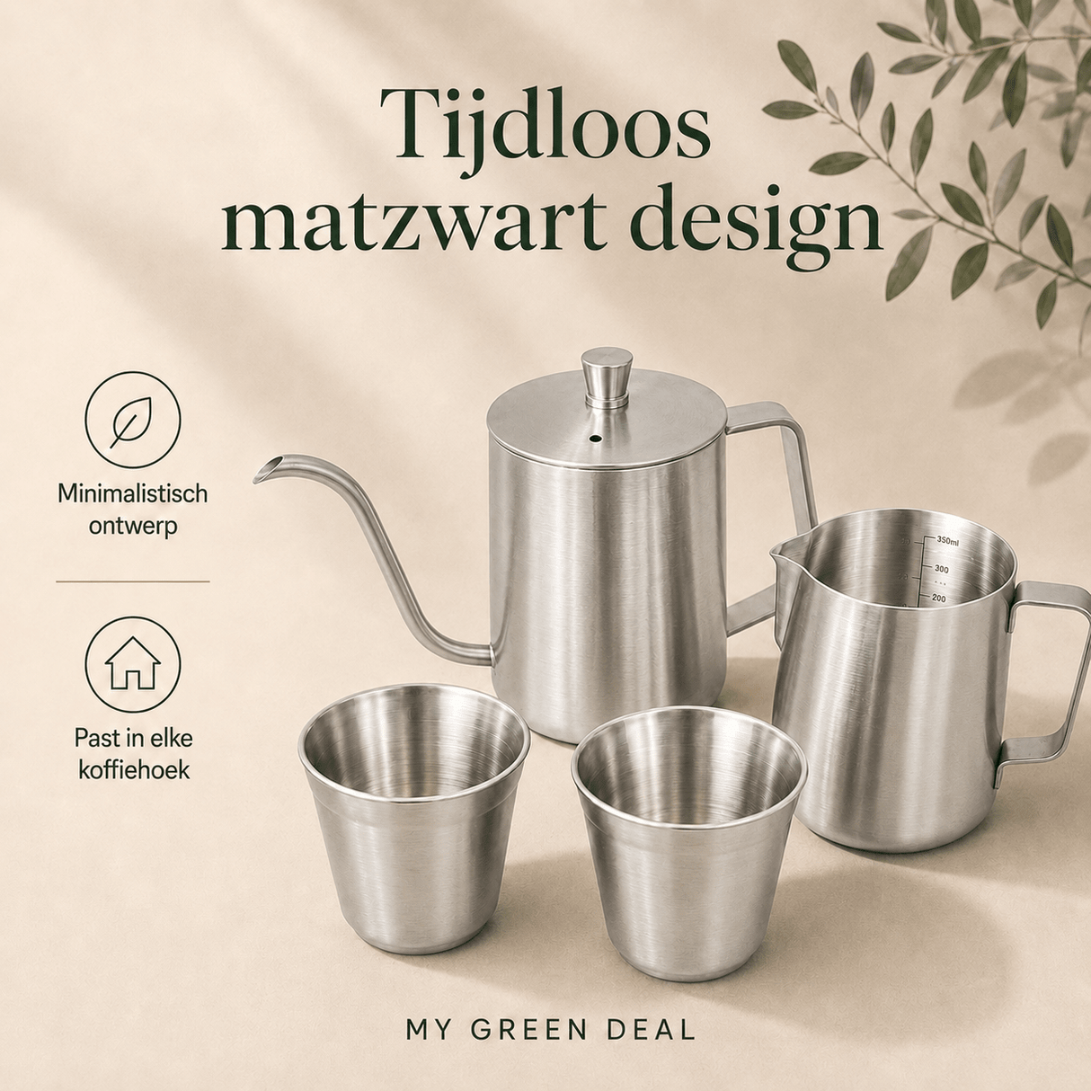 RVS Koffie bundel zilver - My Green Deal