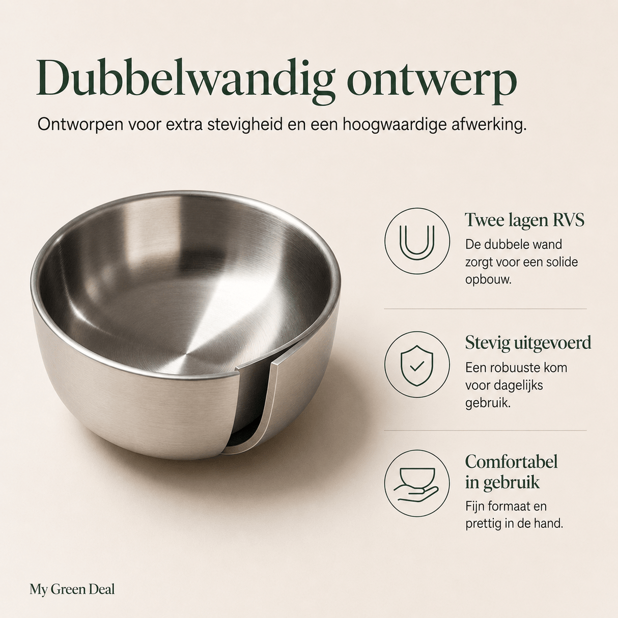 RVS kom dubbelwandig Ø10cm - My Green Deal
