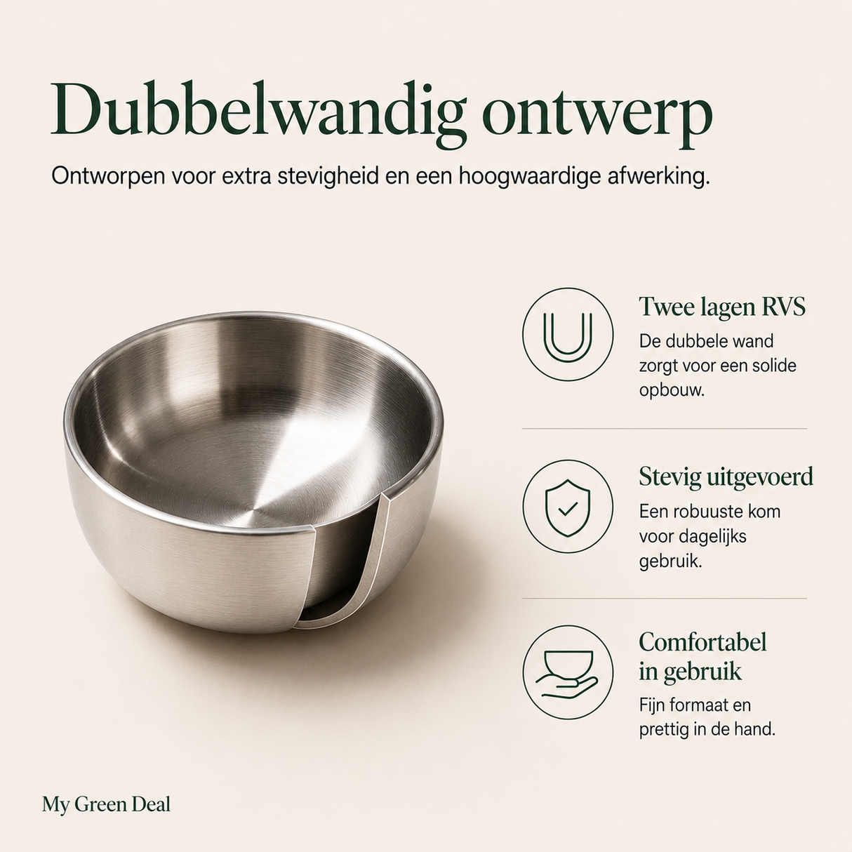 RVS serviesset dubbelwandig