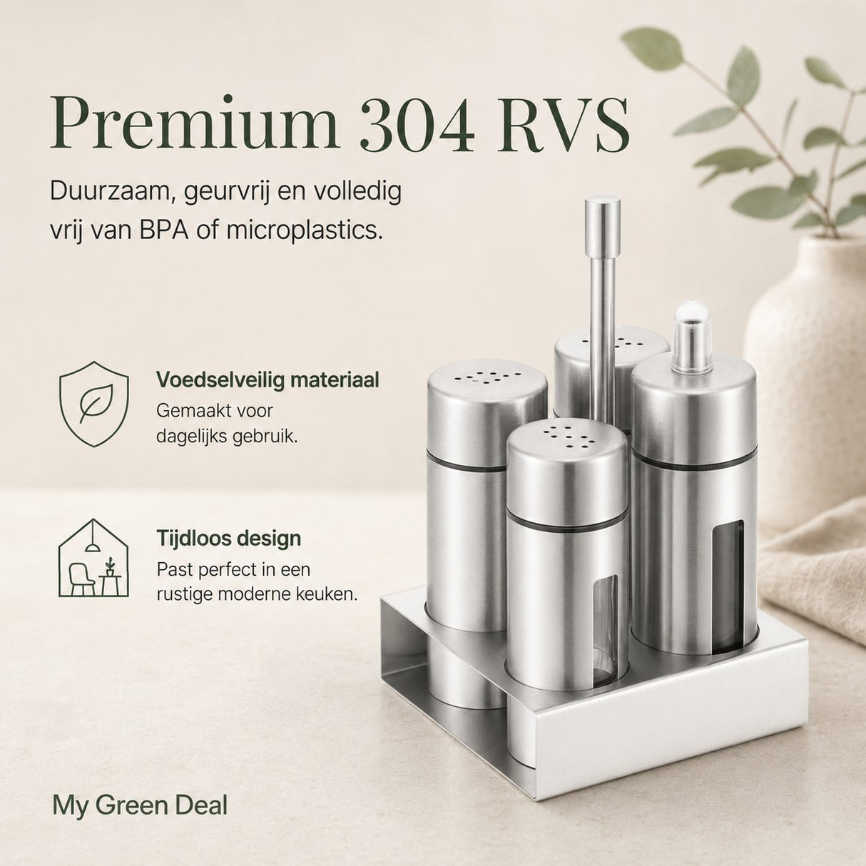 RVS Peper en zoutmolen - My Green Deal