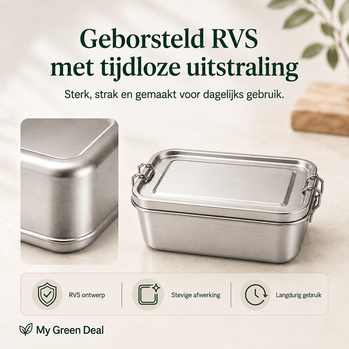 RVS Lunchbox 1200ml - My Green Deal