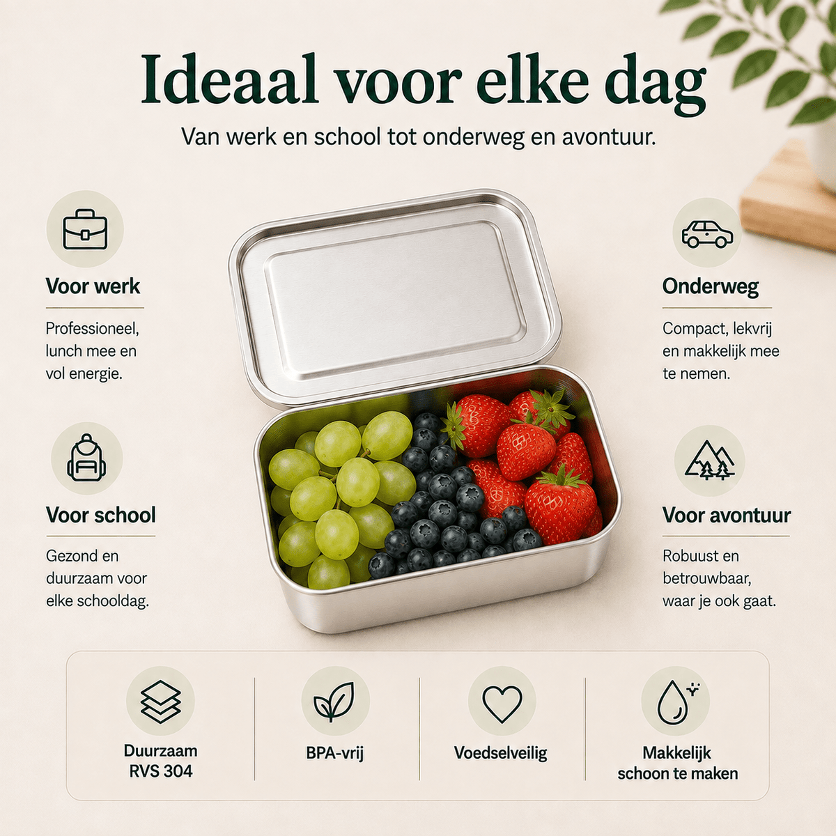 RVS Lunchbox 550ml - My Green Deal