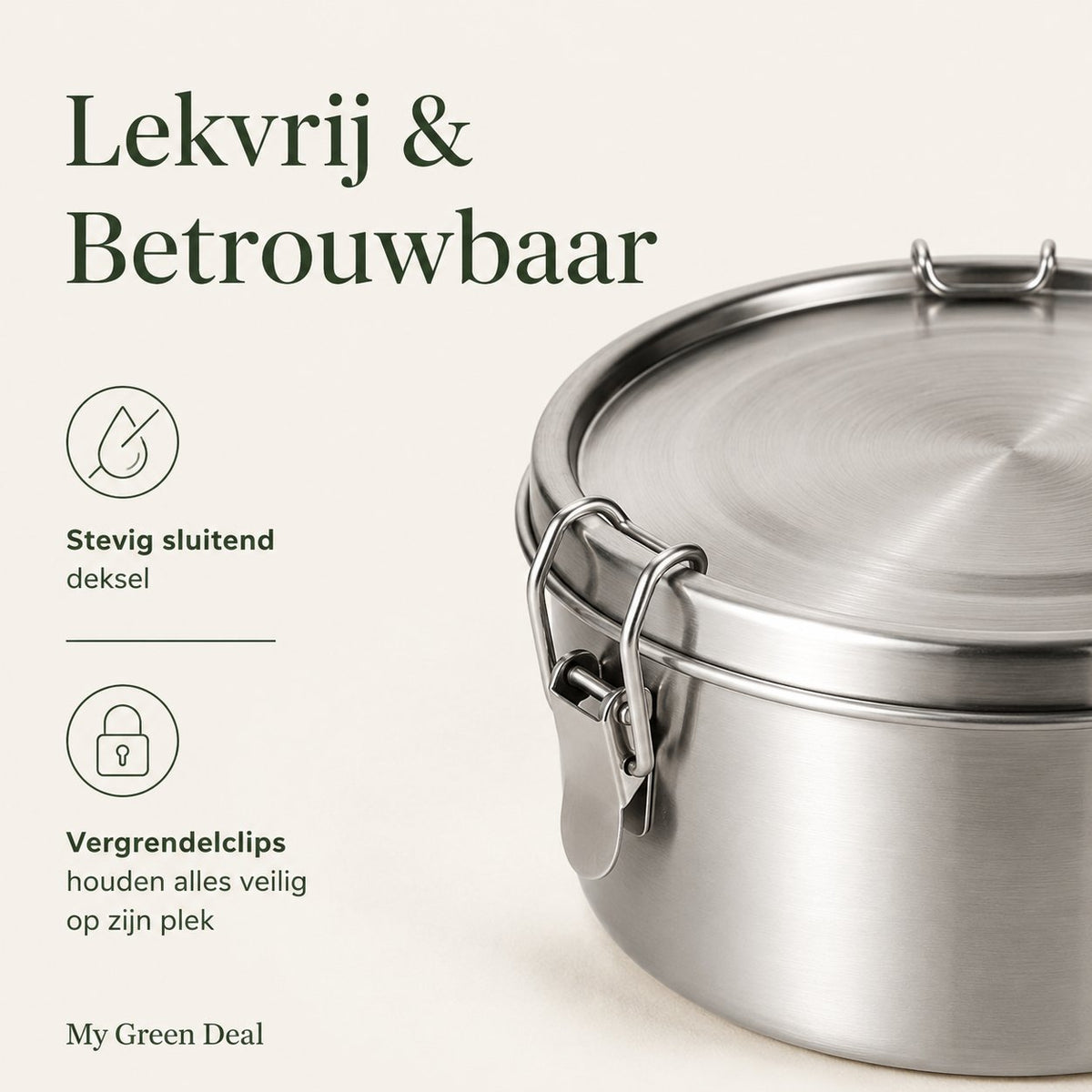 RVS Lunchbox rond 780ml - My Green Deal