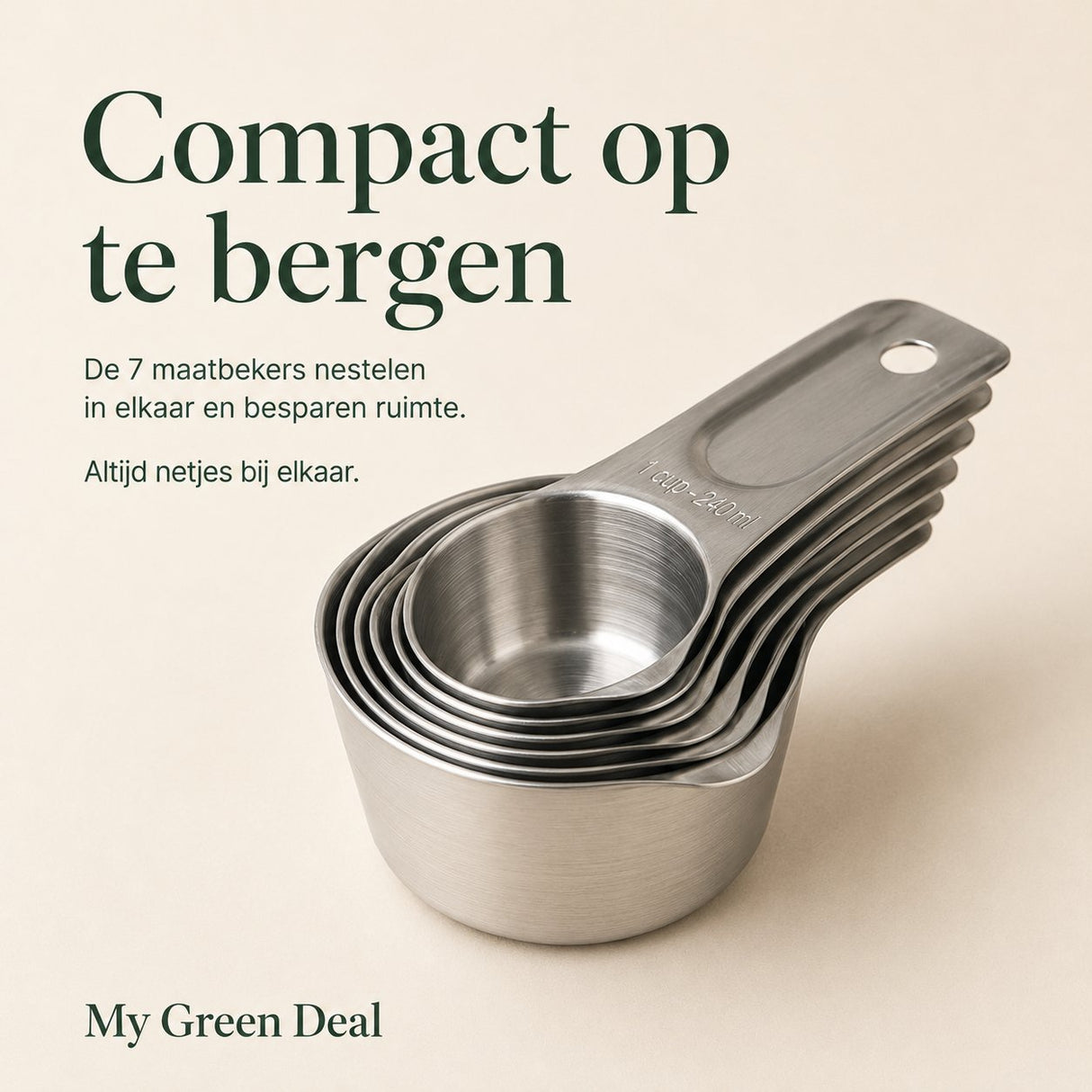 RVS maatbekerset 7 stuks - My Green Deal
