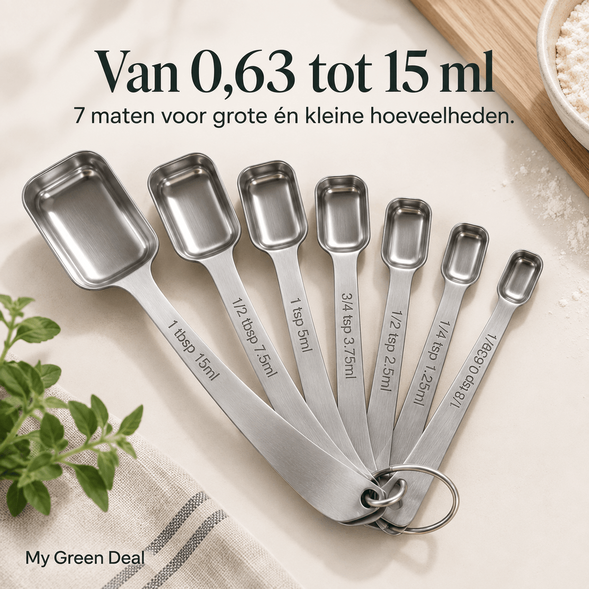 RVS Maatlepels Set 8-delig - My Green Deal
