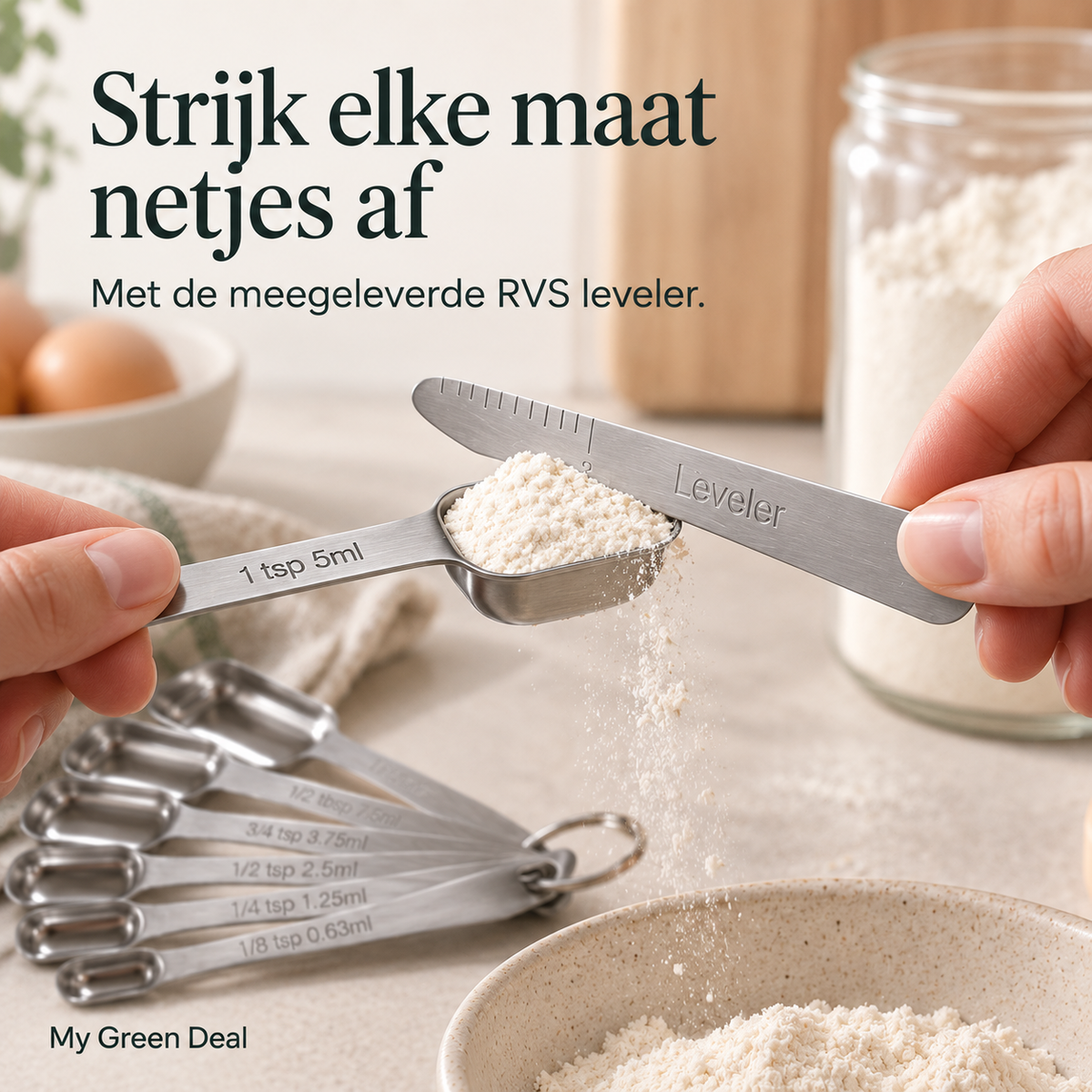 RVS Maatlepels Set 8-delig