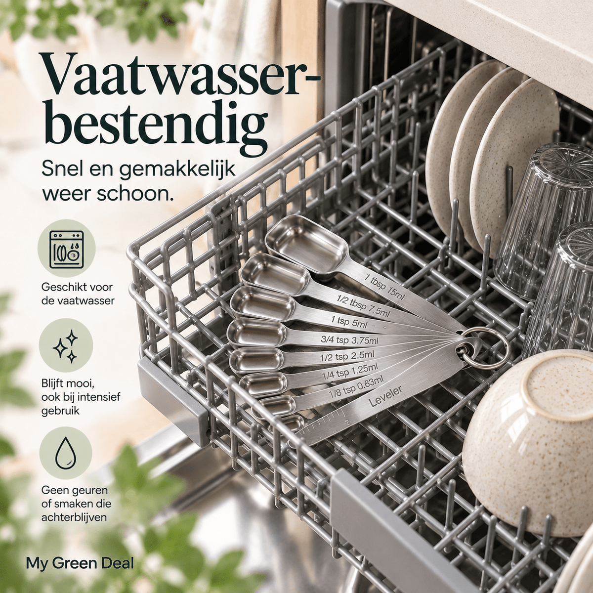 RVS Maatlepels Set 8-delig - My Green Deal