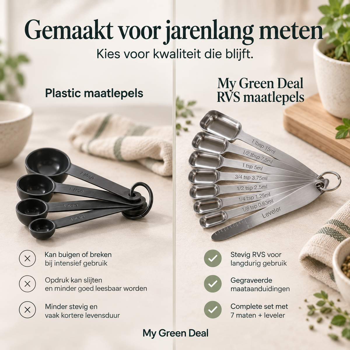 RVS Maatlepels Set 8-delig